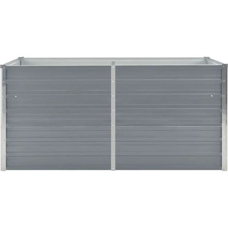 INLIFE Jardinière 160 x 80 x 77 cm Gris Acier galvanisé (1/5)