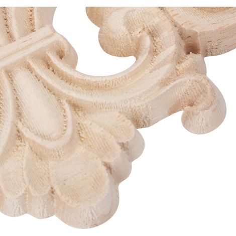 2 Pièces Applique Longue Sculptée Fleurie, Décoration de Meuble en Relief Motif Décalque (16x7,5 cm) (1/5)