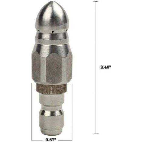 Buse de jet d'égout pour nettoyeur haute pression avec acier inoxydable, buse de jet d'égout de conception durable, connecteur rapide de 1/4 pouce (1/3)