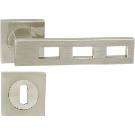 DOMINO Poignée de porte TRE QR M9 BB Poignée avec rosace BB pour clé Nickel (1/5)
