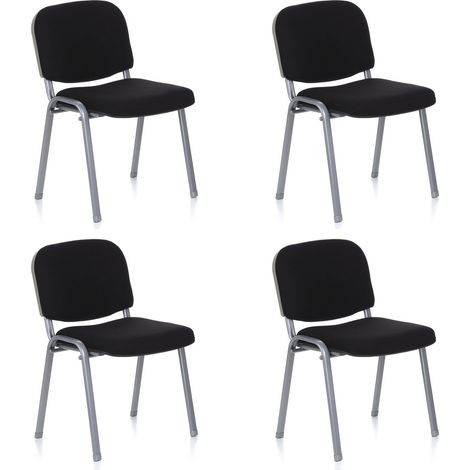 Besucherstuhl / Konferenzstuhl / Stuhl XT 600 4er Pack silber /schwarz hjh OFFICE (1/5)