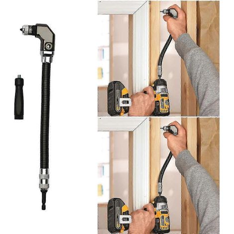 Accessoire flexible à angle droit hexagonal 1/4" pour perceuse/visseuse à bois (1/3)
