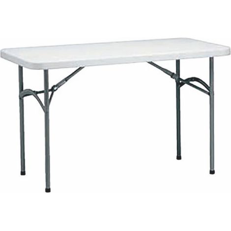 Mesa rectangular plegable interior, exterior 122x60 gris STRAUSS garbar