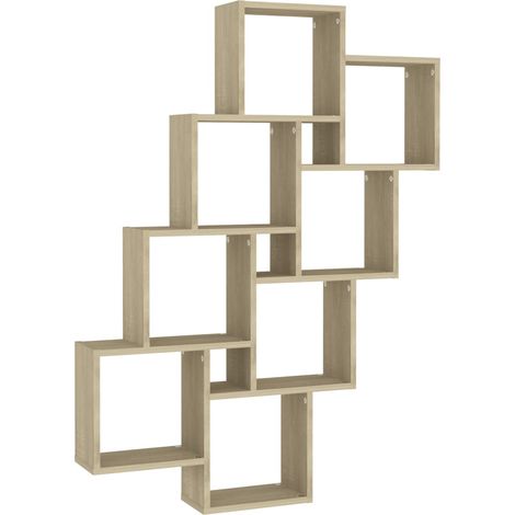 vidaXL Mensola Parete Cubo Rovere Sonoma 90x15x119cm Legno Multistrato (1/5)