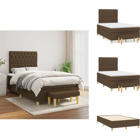 Boxspringbett mit Matratze Dunkelbraun 120x200 cm Stoff - Boxspringbett - Doppelbett - Bettenrahmen - Bettmatratze - Matratzenauflage (1/5)