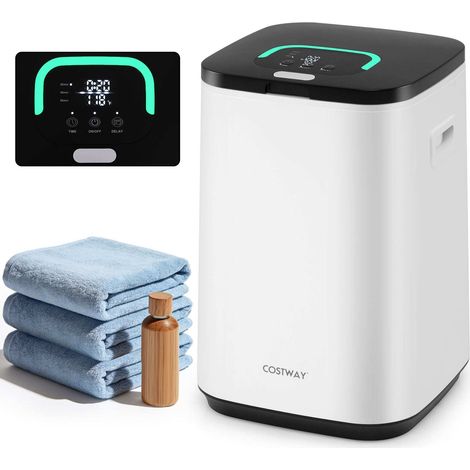 Chauffe-serviettes blanc 23 L avec cuve en métal galvanisé, chauffage rapide, minuterie et écran LED pour salle de bain et spa (1/5)