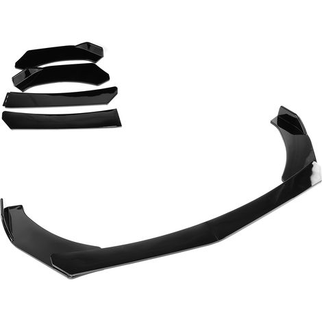 4 Spoilers Universels Avant Pare-Choc Lèvre Inférieure Diffuseur Déflecteur Kit Carrosserie ABS (1/5)