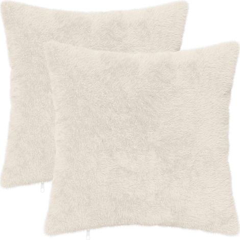 Cushion Cover 2 pcs HEERLEN White 35 x 35 cm Faux Rabbit Fur vidaXL (1/5)
