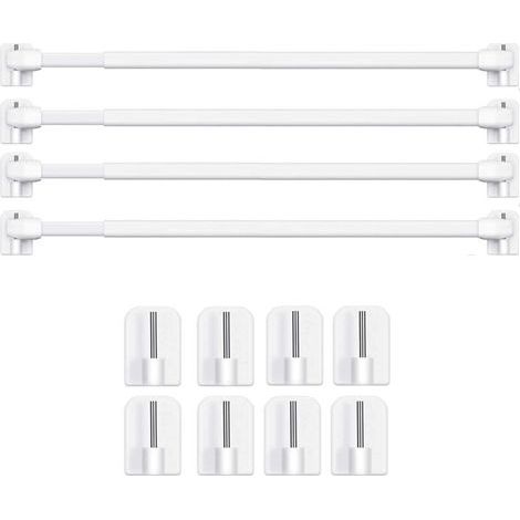 Barres de Vitrage Extensible Tringle Rideau Sans Percage pour Fenetre Pvc pour de Tringle à Rideau Adhésive (4PCS-40-60CM) (1/4)