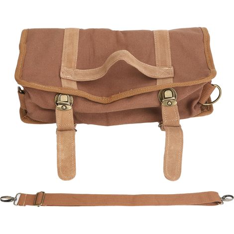 Sacoche de barman portable grande capacité élégante bandoulière réglable, idéale pour le camping, les fêtes et le café. (1/5)