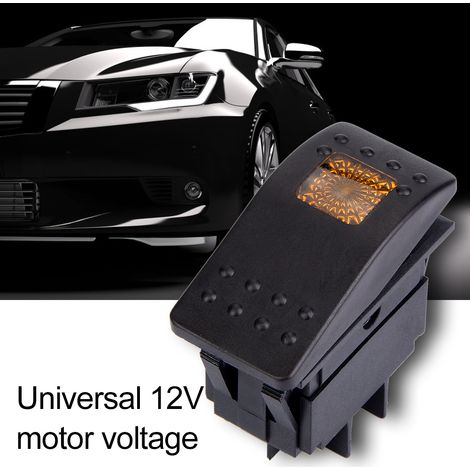 5 interrupteurs à bascule 4 broches 12 V CC avec voyant LED pour batterie de voiture, bateau ou caravane (jaune) (1/5)