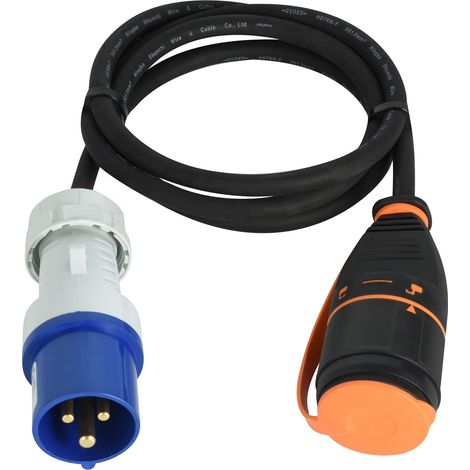 Electraline 01742 Prolunga Elettrica, Adattatore industriale CEE IP44 1.5M, Cavo H07RN-F 3G1.5 con Presa Electralock dotata di Meccanismo di Blocco che impedisce disconnessioni accidentali della spina (1/5)