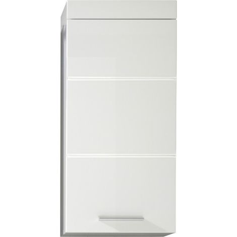 Meuble haut de salle de bain moderne blanc brillant Savana
