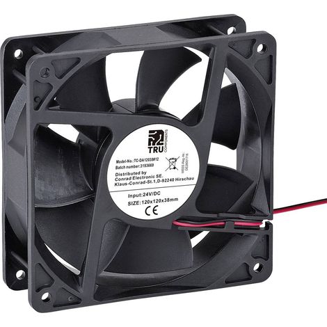 TRU COMPONENTS TC-DA12038-12 Ventola assiale 24 V/DC 220.8 m³/h (L x L x A) 120 x 120 x 38 mm
