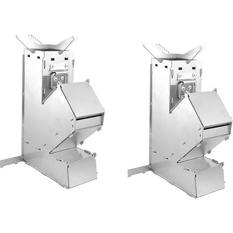 2X Réchaud de Camping Réchaud de Fusée à Bois Pliable Léger, Randonnée pour Pique-Nique Extérieur BBQ Camp (1/5)