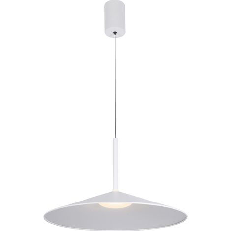 Lampada sospensione bianca cono piatto LED 16W Sardena