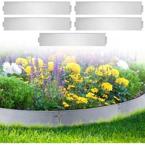 Bordure de pelouse,Bordure de pelouse en métal 100 15cm,galvanisé Bordure de Parterre Libre de Plier,Bordure de pelouse de Jardin, Peut être utilisé pour Cour,Jardin,Ferme -Gris (1/5)