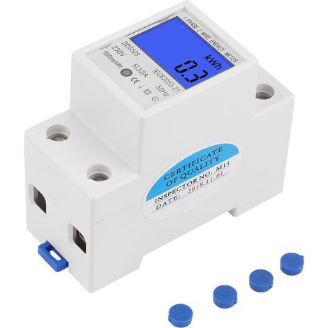 Compteur d'énergie, wattmètre à montage sur rail DIN 35 mm, écran LCD haute stabilité pour la maintenance des circuits (1/5)