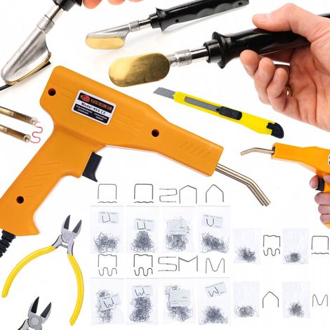 Rosfix Set Kunststoffschweißgerät & Heißklammerpistole – 230 V, 50 W, 750 °C 800 Klammern, 8 Typen Für Stoßfänger, DIY, Reparatur Kunststoffschweißzubehör (1/5)