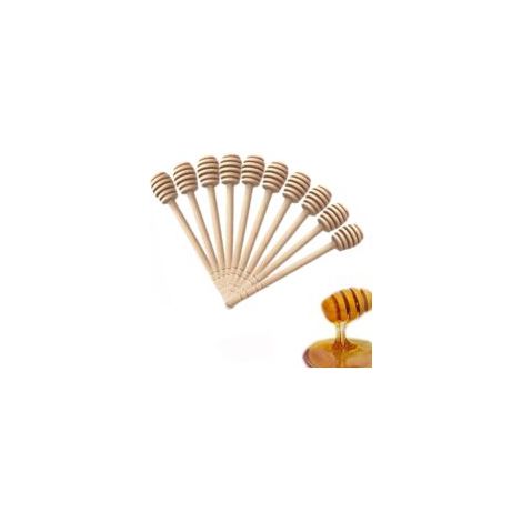 Cucchiaio lungo in legno biologico per la raccolta e l'erogazione di miele e marmellata (15 cm) (50 pezzi) - Crezuo (1/4)