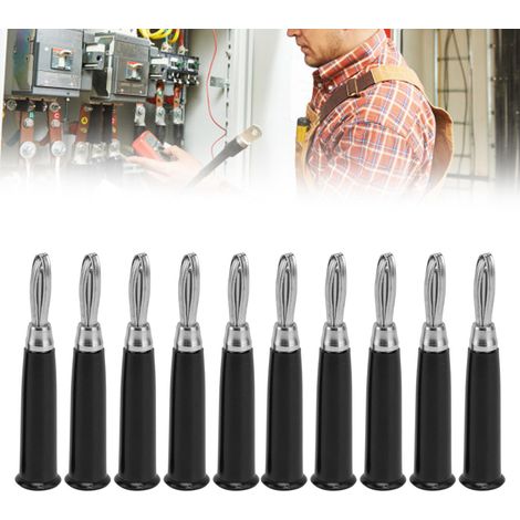 Verkauft in Losen von 20: JT-007 4mm reiner Kupfer-Lehrmittelstecker, kreuzförmiger Bananenstecker, schwarzer aufgeweiteter M51-Stecker. (1/5)
