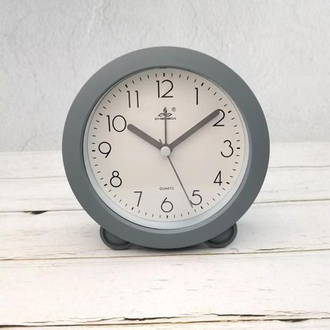 5 pouces style simple style européen étudiant enfants mignon horloge chambre silencieux chevet petit réveil (rond gris)