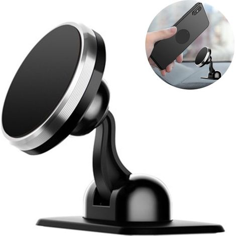 Support Téléphone Voiture Magnétique - Rotation 360° - Fixation Adhésive pour Tableau de Bord - Compatible Tous Smartphones - 1 Pièce (1/5)
