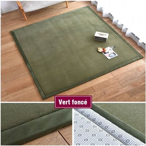 Tapis de Salon Velours Corail Vert foncé 150x200 cm