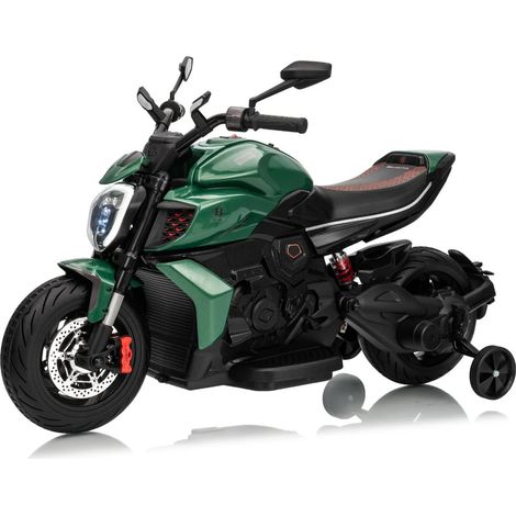 Ducati x Bentley Diavel V4 - Moto Eléctrica para Niños 12V - 3 a 6 Años - Batería de litio - Verde