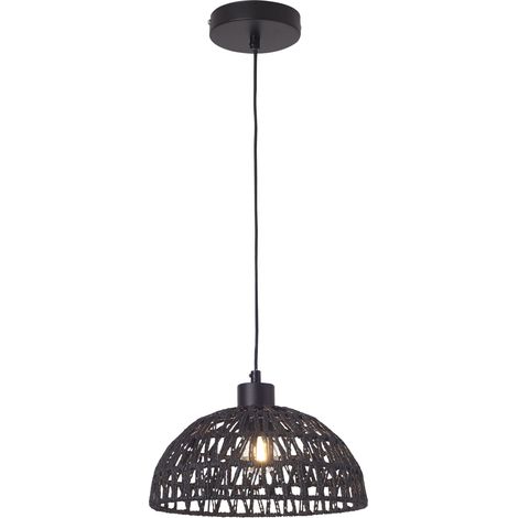 Lampe lampadaire suspension E27 noir (1/5)