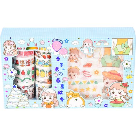 Ruban adhésif décoratif Washi à coller et recoller sans laisser de traces ni découper - Kit Washi 83197 - Printemps Été Automne Hiver (1/5)