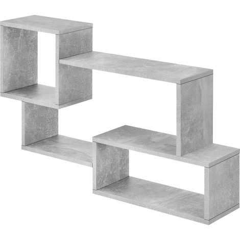 Estantería de pared elegante 3 niveles 87 cm efecto hormigón 030005200 (1/4)