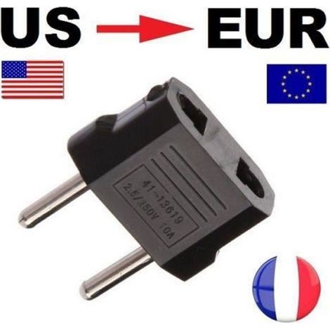 SIMPLISIM: Adaptateur Secteur US Chine Vers Prise éléctrique EU France Europe voyage USA lotx3