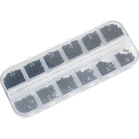 1200 vis autotaraudeuses à tête ronde cruciforme en acier au carbone argenté et noir M1 M1.2 M1.4 M1.7 (Boîte de 1200 vis noires type B) (1/5)