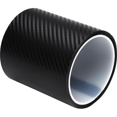 Film de protection de peinture pour voiture - Noir - 10 cm x 3 m - Film de protection de peinture pour voiture - Film de carbone adhésif pour seuil de porte de voiture (1/5)