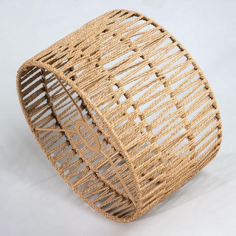 1 Abat-jour Rotin, Design Tissé, Diamètre 30cm, Hauteur 18cm, Pour Suspension Et Plafonnier (1/5)
