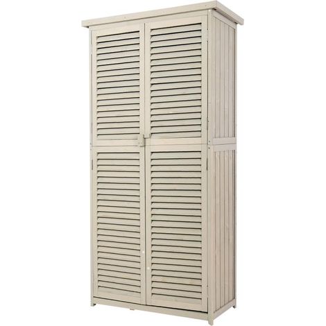 CAPANNO PER UTENSILI DA GIARDINO CON 4 SCOMPARTI IN LEGNO DI ABETE 87X46.5X160CM (1/5)