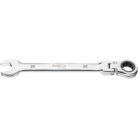 Clé plate de 30 mm avec articulation et cliquet (1/2)