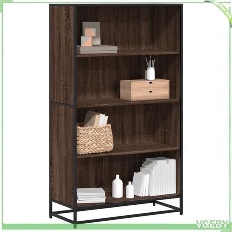 Bibliothèque - 3300849 - Chêne marron - Bois d'ingénierie & métal - 80,5x35x139 cm (1/5)