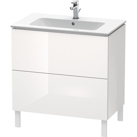 Meuble sous-vasque L-CUBE 820x481x704mm blanc brillant