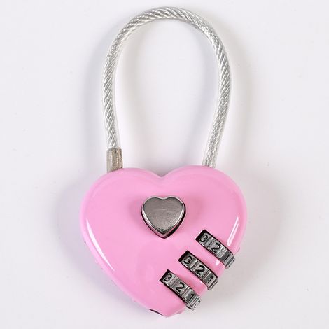 Couple de Cadenas, en Forme de Coeur à 3 Chiffres Combinaison de Code Bagage Verrouiller Le Mot de Passe Sécurité Couple de Cadenas pour Valise,Sac à Dos,boîte à Bijoux,vestiaire,vestiaire(rose) (1/5)