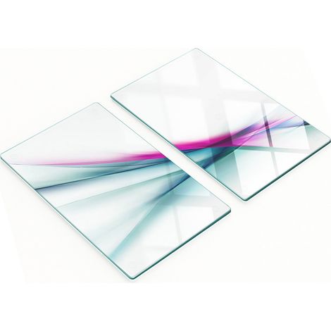 Tablas de cortar de cristal para cocina con estampado abstracto de olas, 2 x 30 x 52 cm.