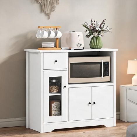Buffet coloris blanc en panneau de particules 80 x 35 x 72,2 cm (1/5)
