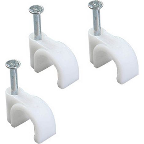 100 clips de fixation en acier de 5 mm, clips ronds pour serre-câbles muraux (1/5)