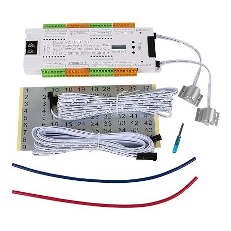 LED Motion Detector, LED Light Strip with Motion Sensor for Staircase 32 Channels Dimmer for Indoor and Night Light, DC 12V/24V Lighting Controller