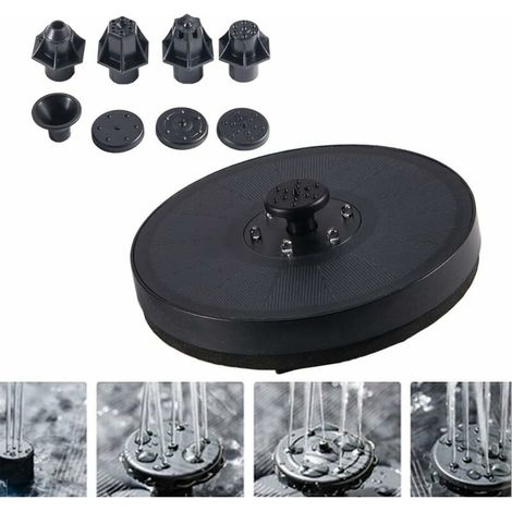 Fontaine Autoportante Pompe Flottante avec LED Style avec 6 Fontaines Solaire à eau Pompe 4 en 1 Flottante Flottant pour Bassin D'oiseaux, Aquarium (1/5)