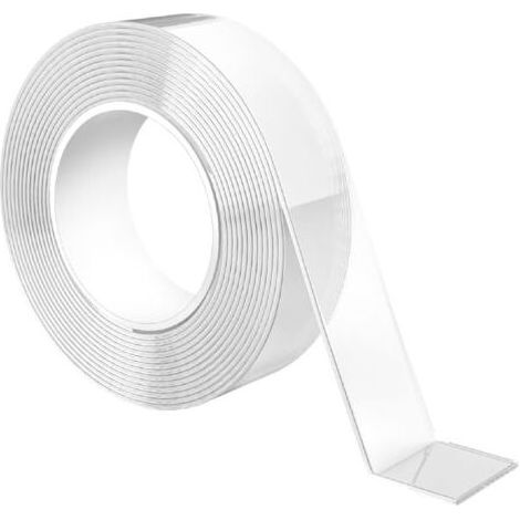 Ruban adhésif double face ultra résistant de 3 mètres de long et 3 cm de large, ruban adhésif double face transparent, ruban nano lavable et réutilisable (1/5)
