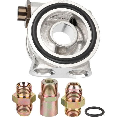 AN10 raccords refroidisseur d'huile plaque Sandwich adaptateur de Thermostat adaptateur de filtre à huile 3/4-16 UNF (1/5)