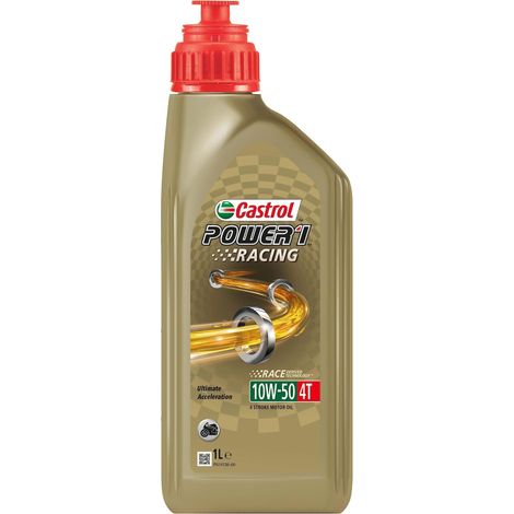 CASTROL POWER1 R 4T 10W-50, HUILE DEUX-ROUES MOTEUR 4 TEMPS, 1L 15F599