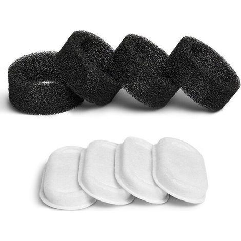 Filtre Fontaine à Eau pour Chat, 8PCS Filtres + 8PCS Éponges, Filtre Fontaine Chat avec la Résine et Charbon Actif